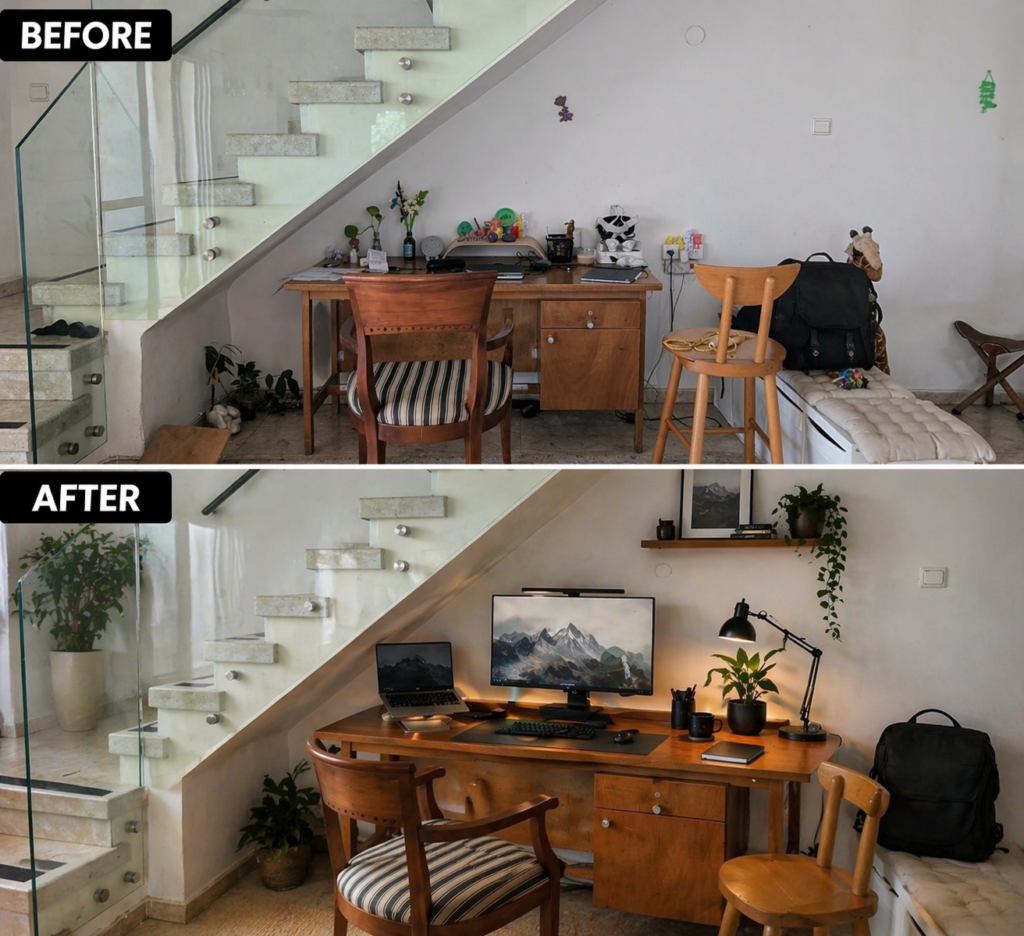 Men Desk Before and after